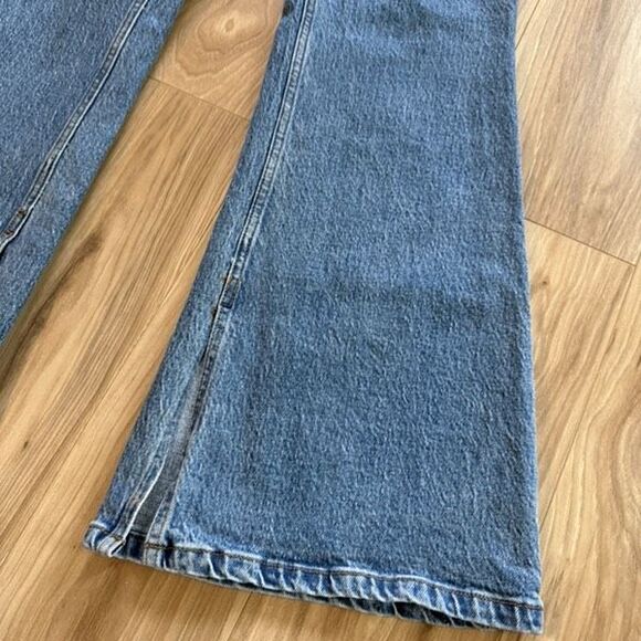 Abercrombie and Fitch Womens Blue Denim High-Rise Vintage Flare Jeans Slit Hem S - Picture 5 of 9